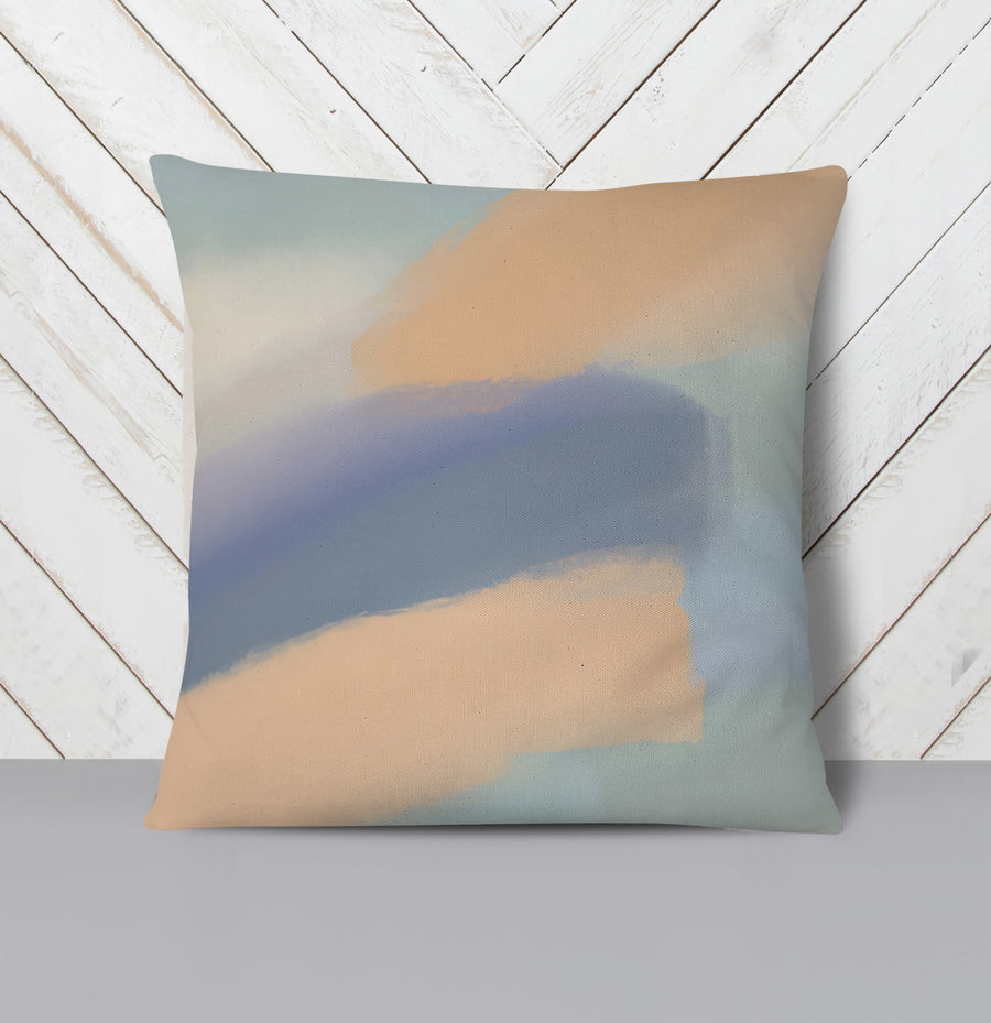Muted Multicolor Abstract Brush Pattern Throw Pillow Cover