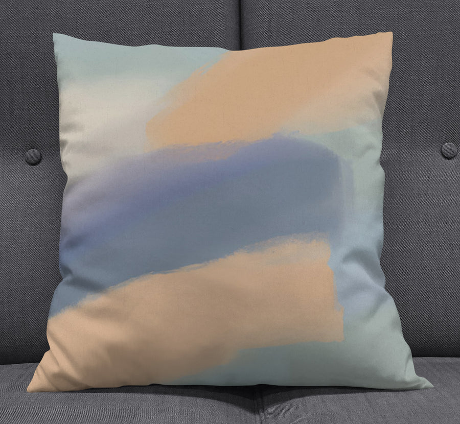 Muted Multicolor Abstract Brush Pattern Throw Pillow Cover
