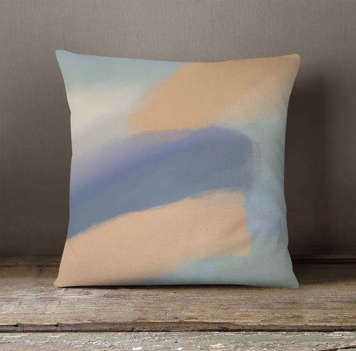 Muted Multicolor Abstract Brush Pattern Throw Pillow Cover
