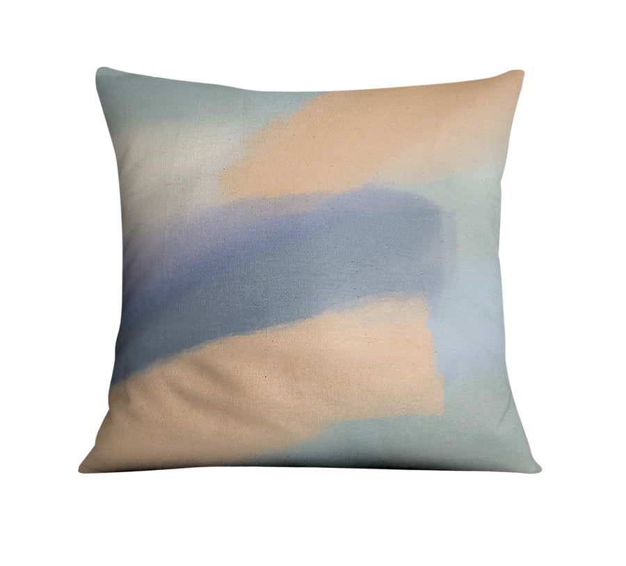 Muted Multicolor Abstract Brush Pattern Throw Pillow Cover