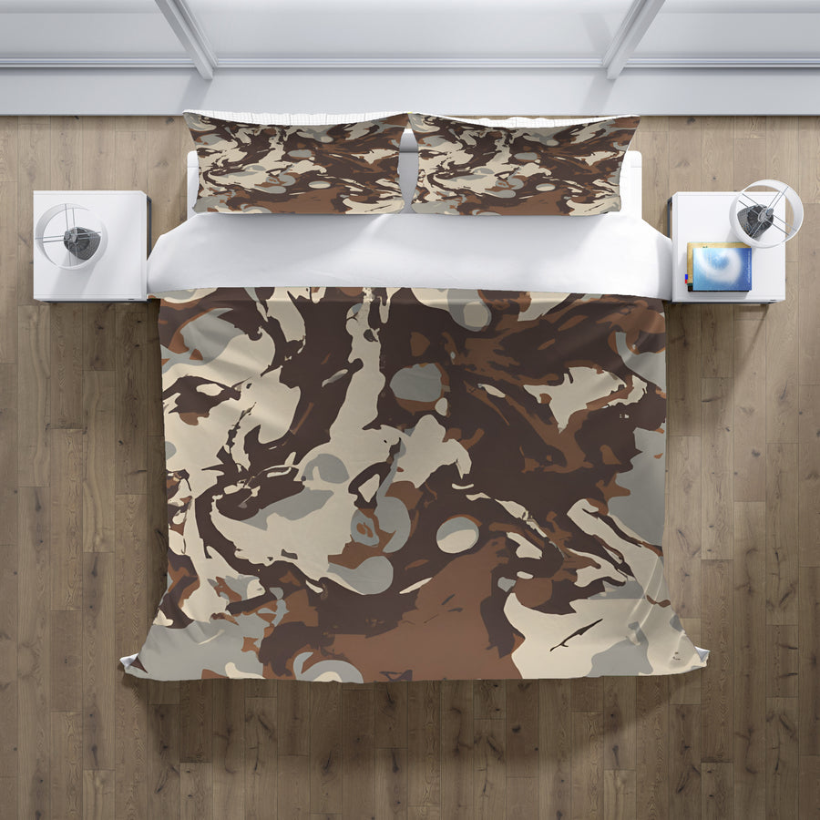 Brown Organic Camo Texture Pattern Duvet Cover