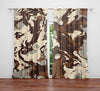 Color Swirl Window Curtains - Beige, Brown and Gray Arrid Camo - Deja Blue Studios