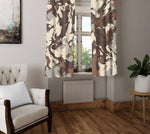Color Swirl Window Curtains - Beige, Brown and Gray Arrid Camo - Deja Blue Studios