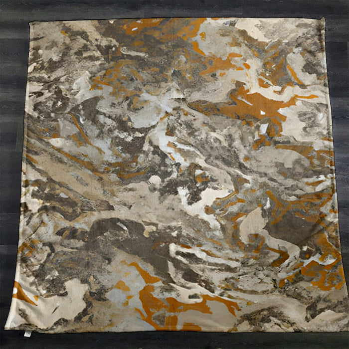 Gray and Beige Marble Camo Pattern Fleece Sherpa Blanket