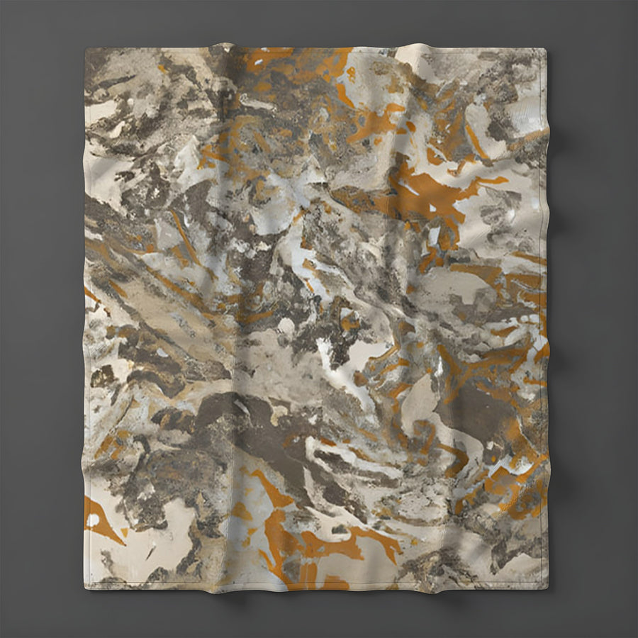 Gray and Beige Marble Camo Pattern Fleece Sherpa Blanket