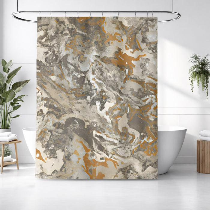 Gray and Beige Marble Camo Pattern Shower Curtain