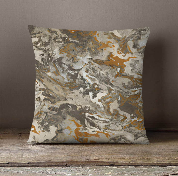 Gray and Beige Marble Camo Pattern Throw Pillow Cover