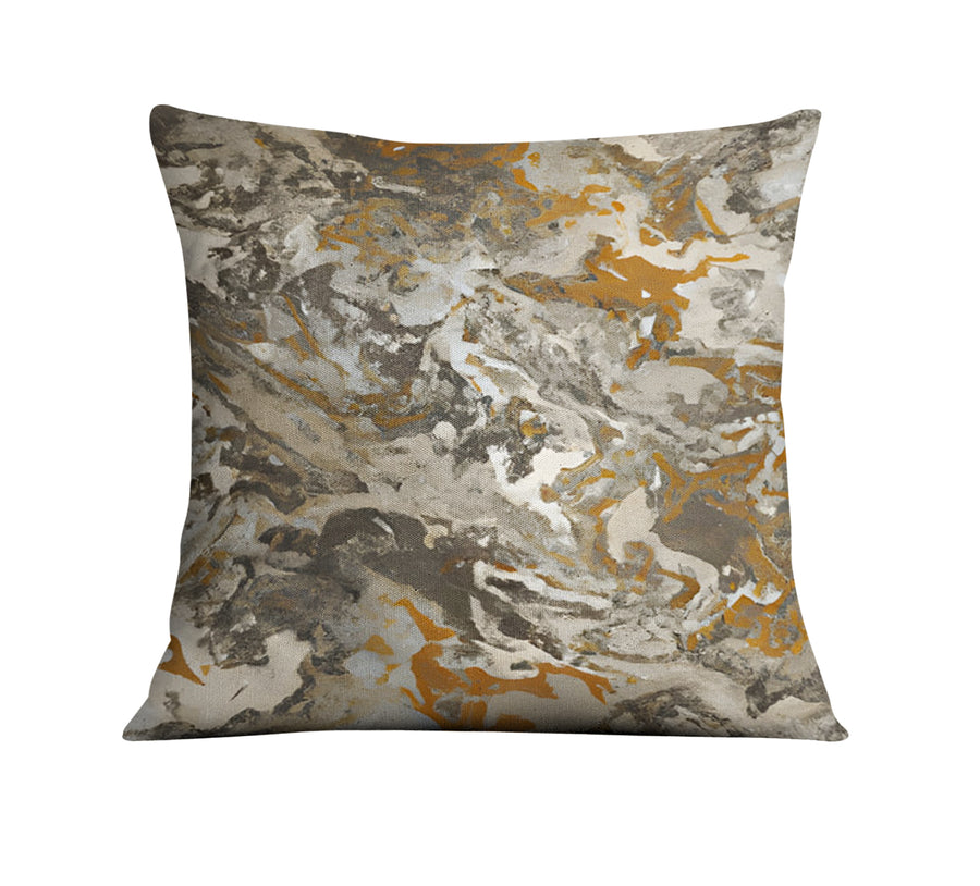 Gray and Beige Marble Camo Pattern Throw Pillow Cover