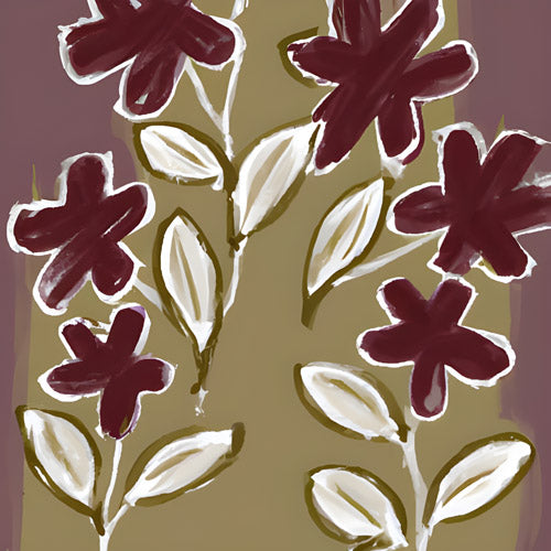 Red Floral Botanical Pattern