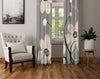 Floral Window Curtains - Beige and Gray Contemporary Print - Deja Blue Studios