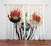 Floral Window Curtains - Black, Beige, Modern Watercolor - Deja Blue Studios
