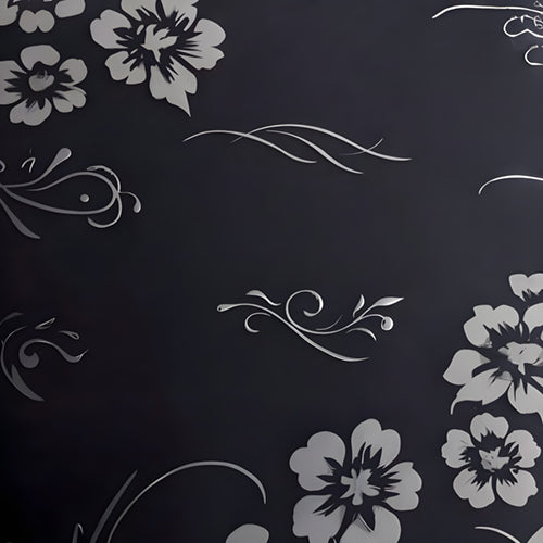 Gray and Black Ornate Floral Pattern
