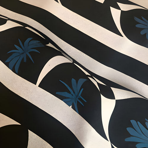 Black and Beige Abstract Wave Pattern