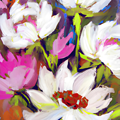 Multicolor Floral Garden Artwork