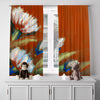 Floral Window Curtains - Burnt Autumn Contemporary Print - Deja Blue Studios