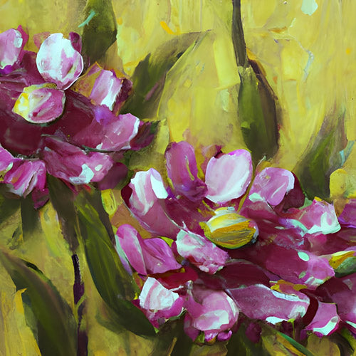 Purple Floral Garden Artwork