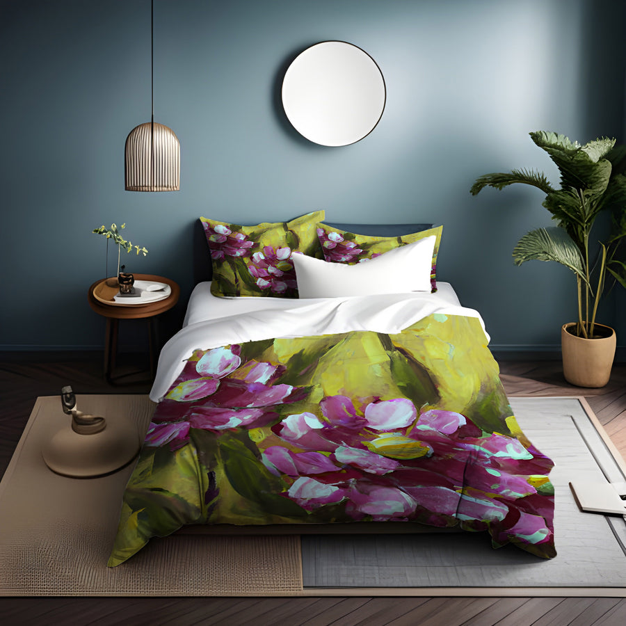 Purple Floral Garden Artwork Duvet Cover