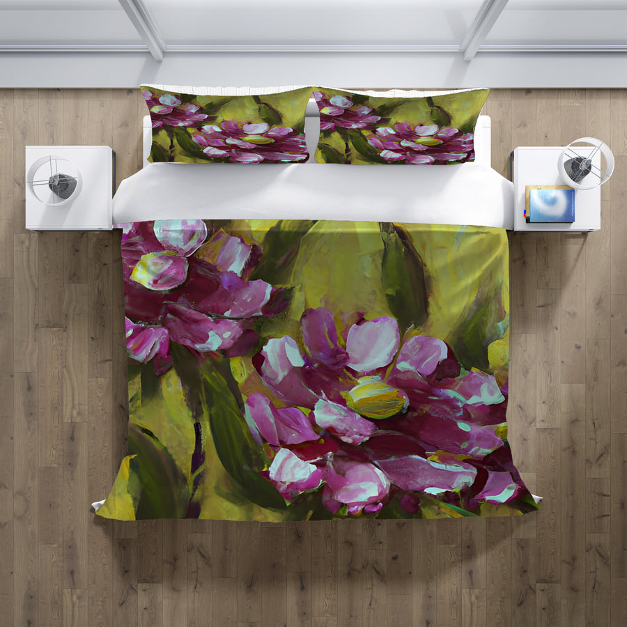 Purple Floral Garden Artwork Duvet Cover