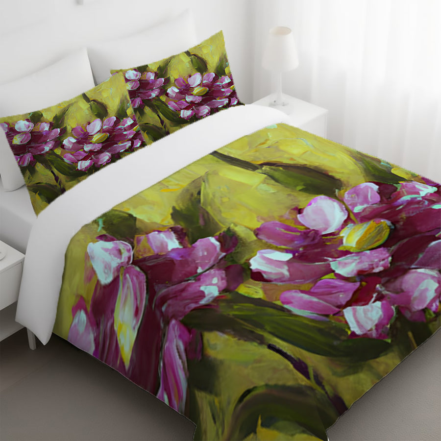 Purple Floral Garden Artwork Duvet Cover