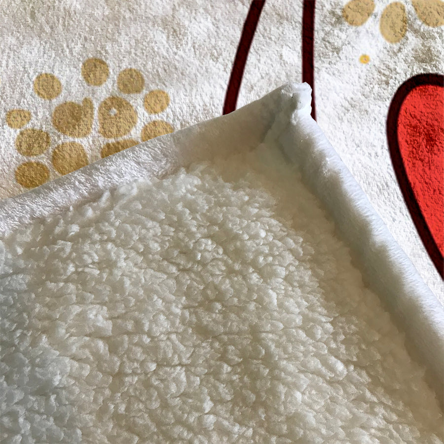 Red Minimalist Floral Pattern Fleece Sherpa Blanket