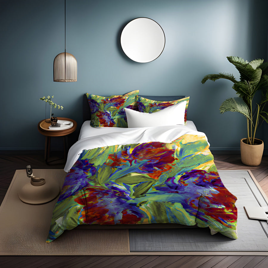 Multicolor Floral Abstract Artwork Duvet Cover