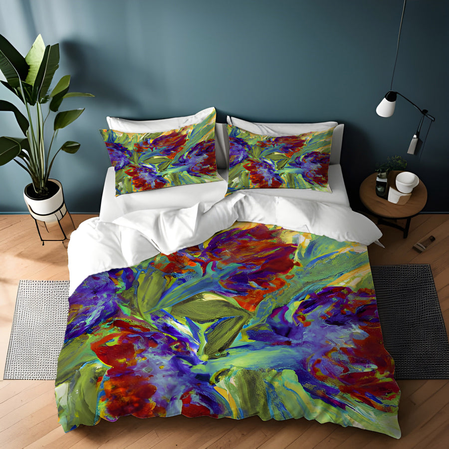 Multicolor Floral Abstract Artwork Duvet Cover