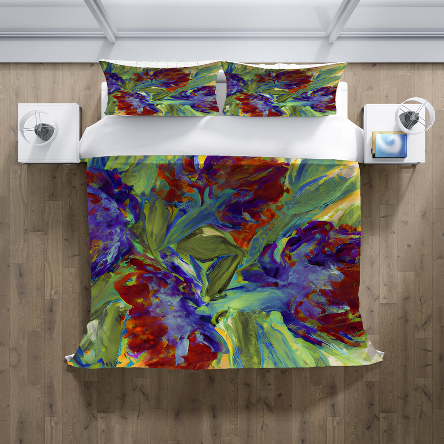 Multicolor Floral Abstract Artwork Duvet Cover