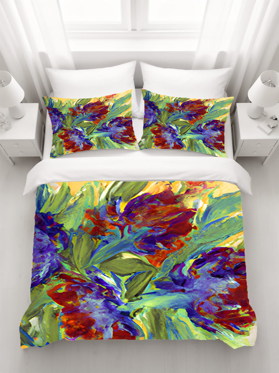 Multicolor Floral Abstract Artwork Duvet Cover