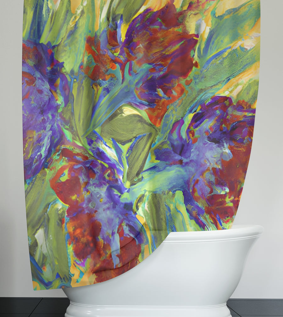 Multicolor Floral Abstract Artwork Shower Curtain