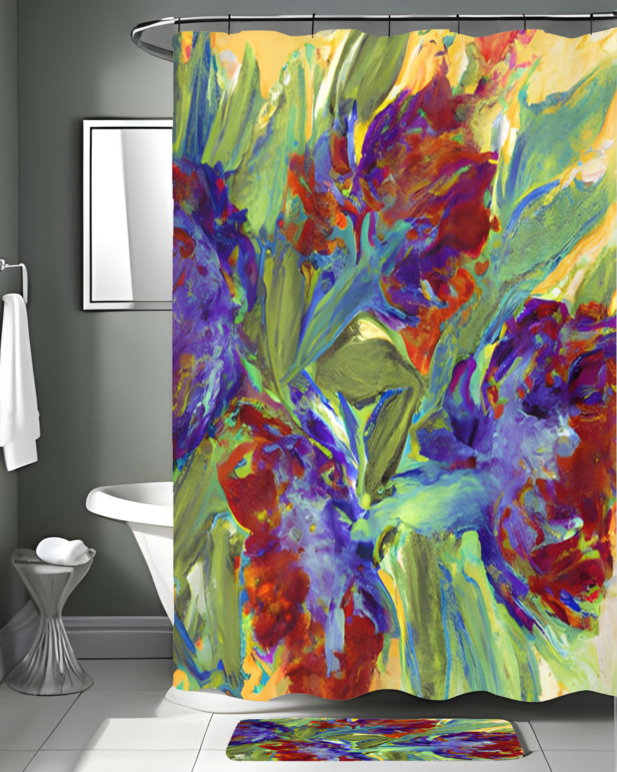 Multicolor Floral Abstract Artwork Shower Curtain