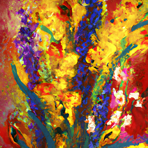 Multicolor Floral Abstract Texture Artwork