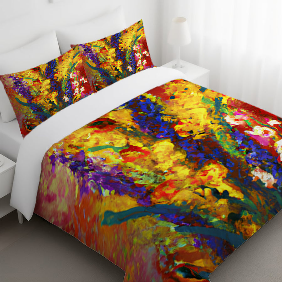 Multicolor Floral Abstract Texture Artwork Duvet Cover