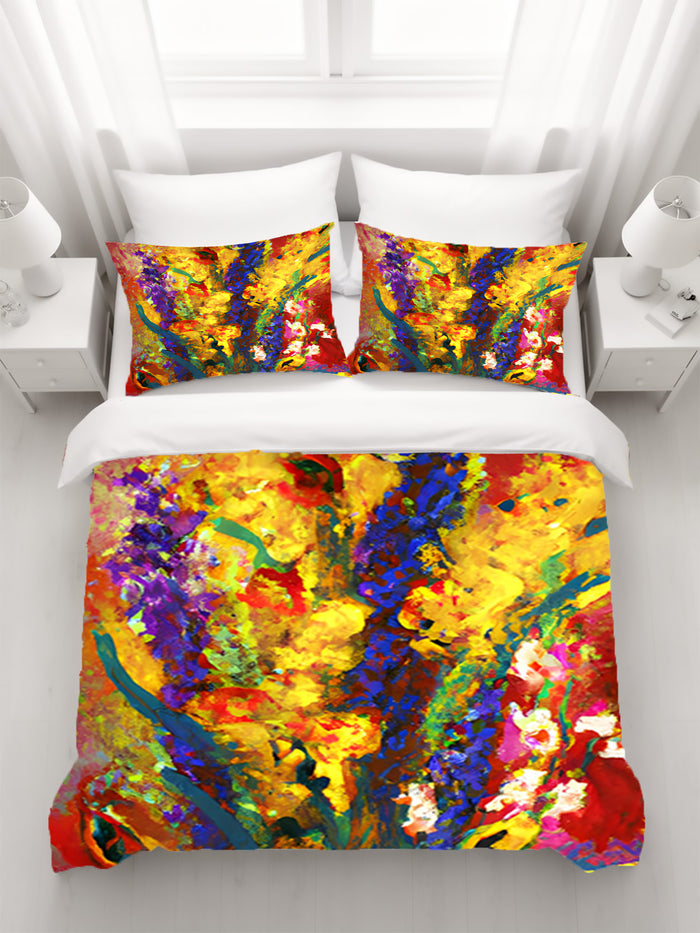 Multicolor Floral Abstract Texture Artwork Duvet Cover