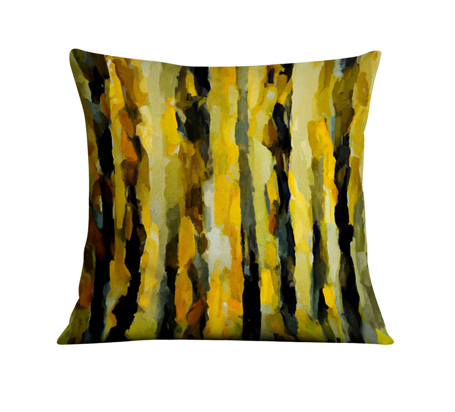 Black and Yellow Vertical Stripe Texture Pattern Throw Pillow Cover