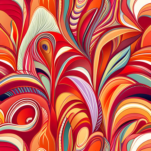 Multicolor Retro Swirl Abstract Pattern