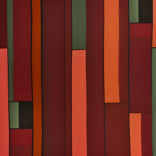 Red Geometric Stripe Block Pattern