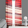 Striped Window Curtains - Red, White and Pink Horizontal Abstract Stripes - Deja Blue Studios