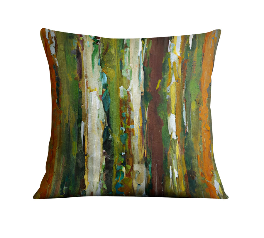 Green Vertical Abstract Texture Pattern Throw Pillow Cover