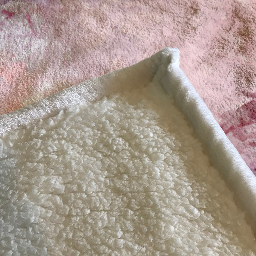 Pink and Blue Marble Abstract Pattern Fleece Sherpa Blanket