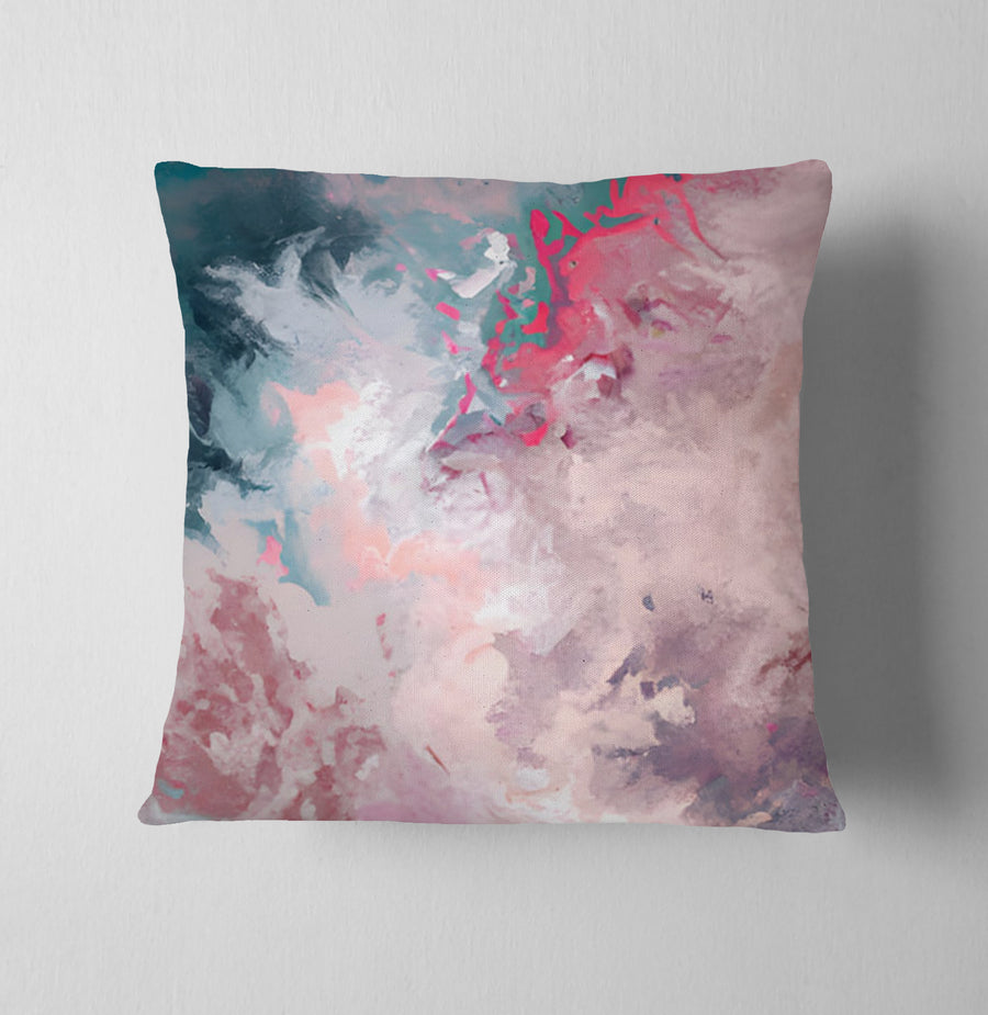 Pink and Blue Marble Abstract Pattern Throw Pillow Cover