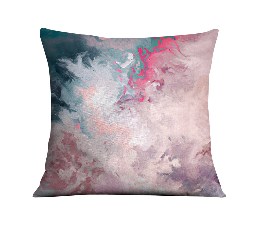 Pink and Blue Marble Abstract Pattern Throw Pillow Cover