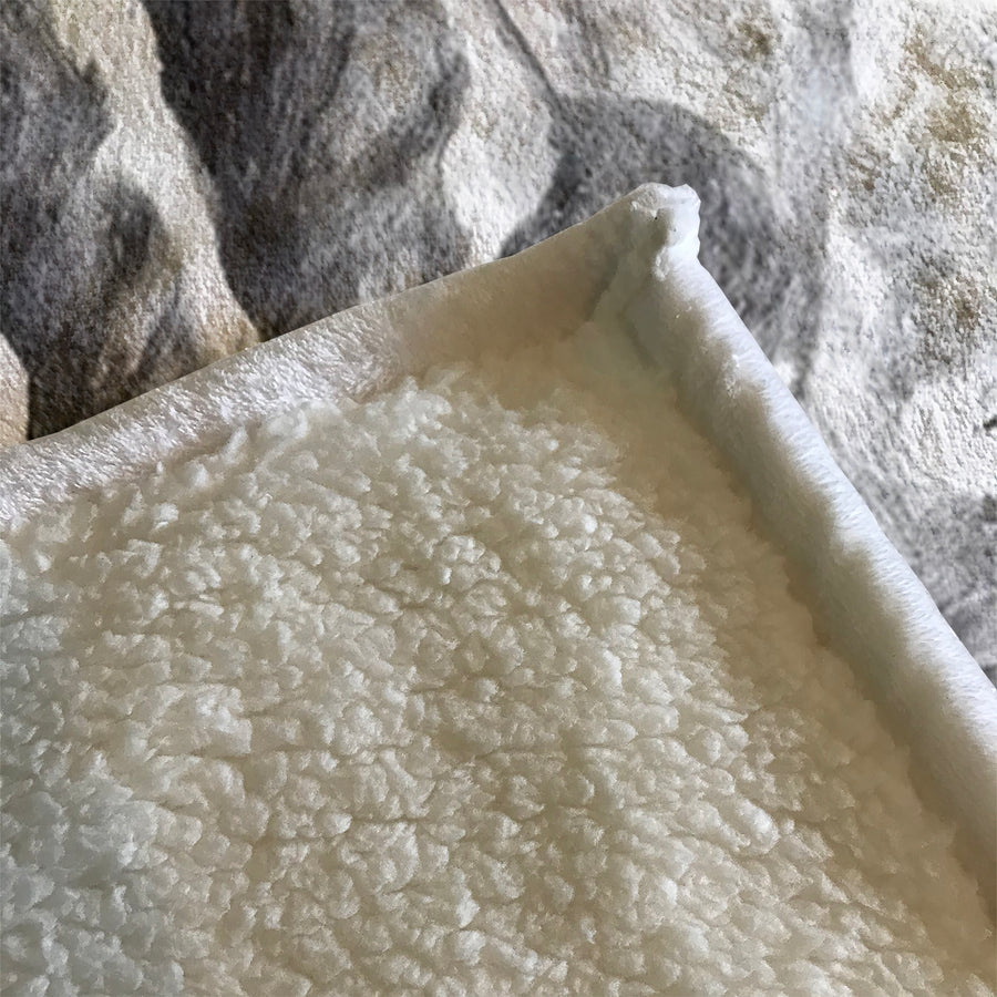 Gray Coral Reef Illustration Pattern Fleece Sherpa Blanket