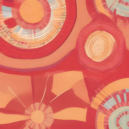 Orange Retro Circle Geometric Pattern
