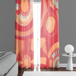 Abstract Shapes Window Curtains - Red and Pink Broken Pattern - Deja Blue Studios