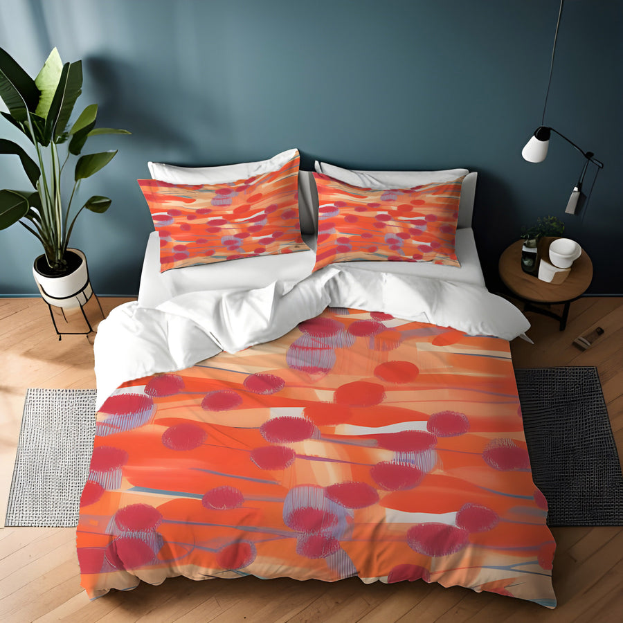 Orange Abstract Dot Texture Pattern Duvet Cover