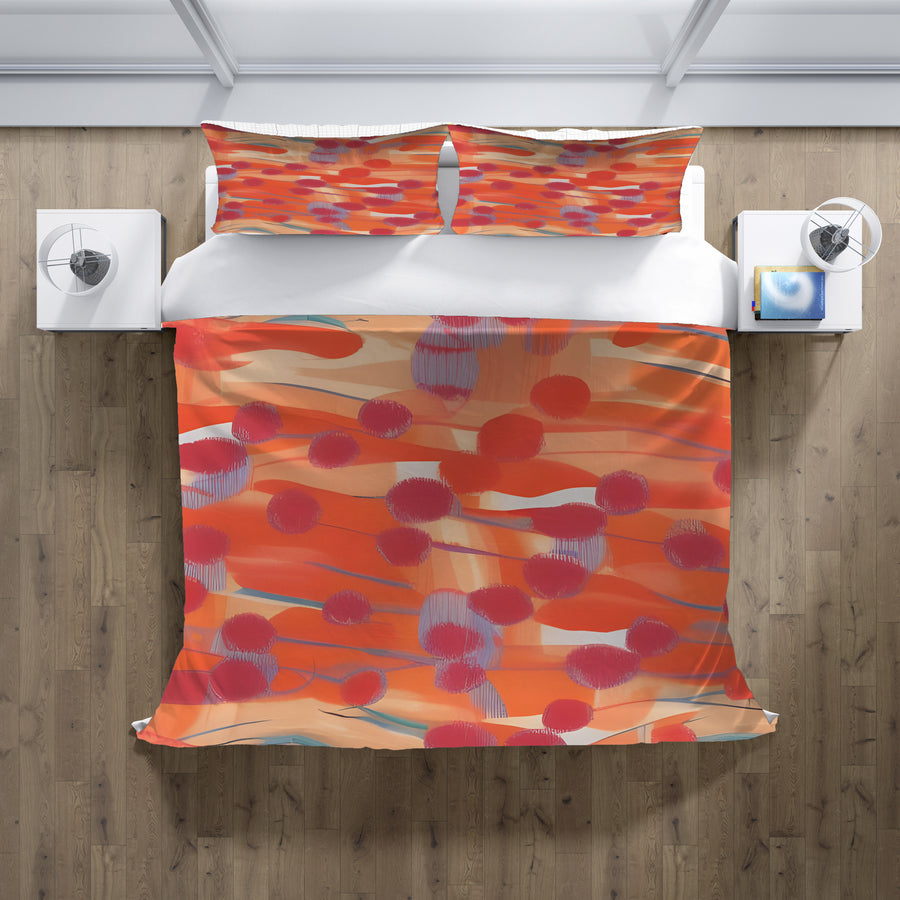 Orange Abstract Dot Texture Pattern Duvet Cover
