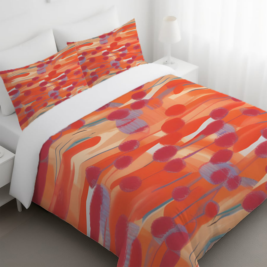 Orange Abstract Dot Texture Pattern Duvet Cover