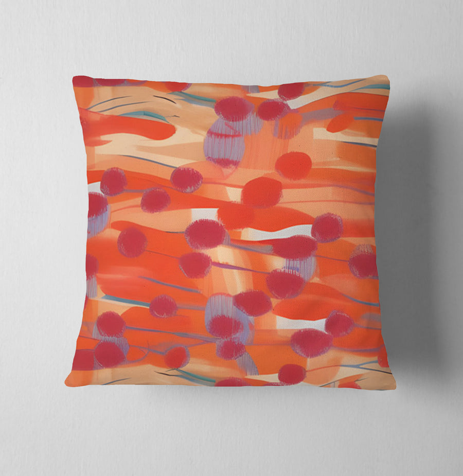 Orange Abstract Dot Texture Pattern Throw Pillow Cover