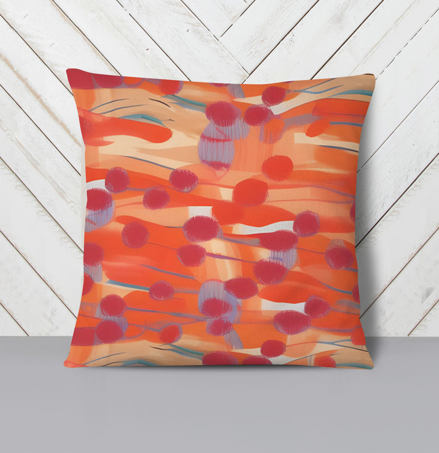 Orange Abstract Dot Texture Pattern Throw Pillow Cover