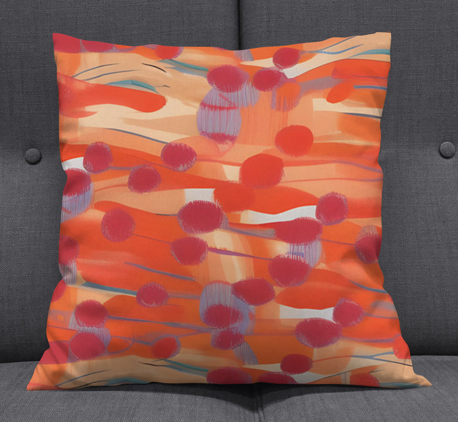 Orange Abstract Dot Texture Pattern Throw Pillow Cover